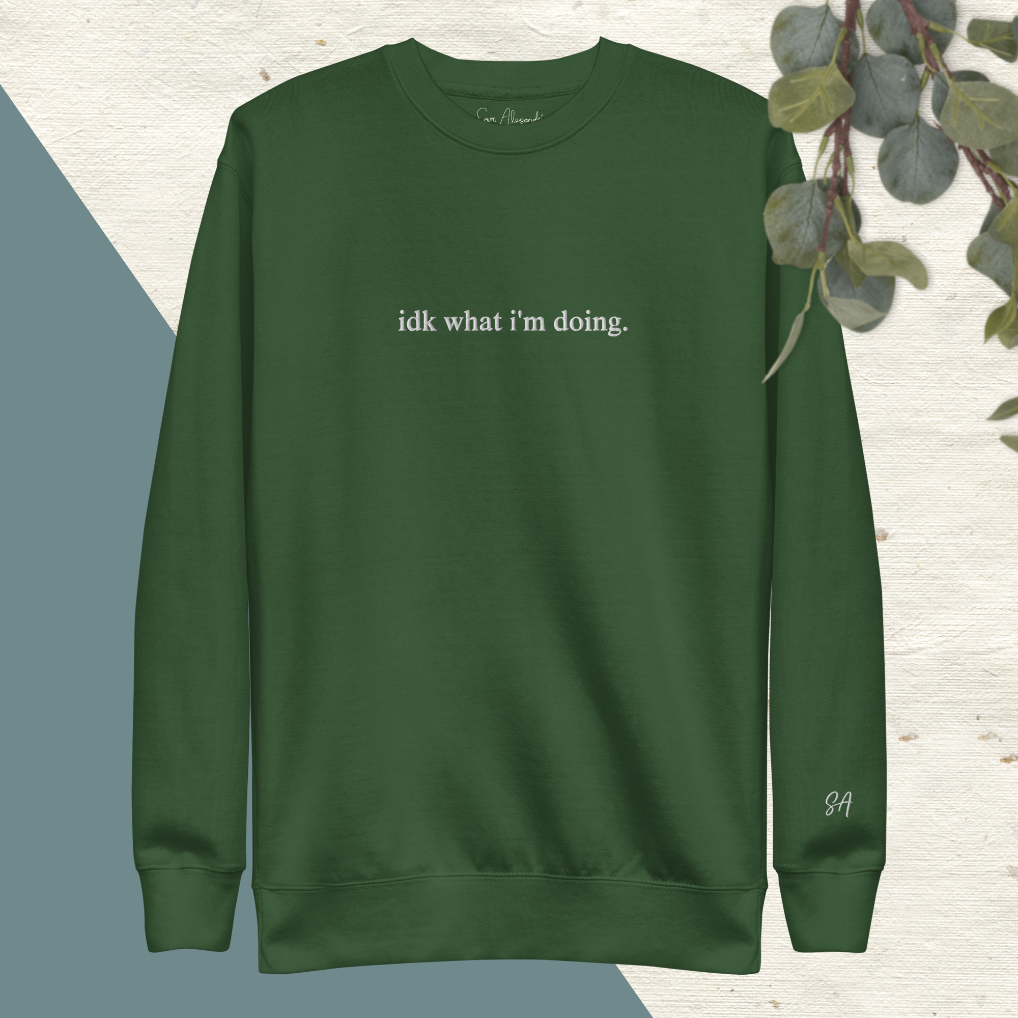 green crewneck